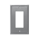 AmerTac Metro Line 77DBN Outlet Wallplate, 4-7/8 in L, 3 in W, 1 -Gang, Metal, Brushed Nickel, Wall Mounting