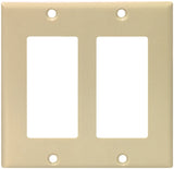 Eaton Cooper Wiring 2152 2152V-BOX Wallplate, 4-1/2 in L, 4.56 in W, 4 -Gang, Thermoset, Ivory, High-Gloss