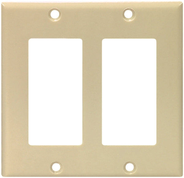 Eaton Cooper Wiring 2152 2152V-BOX Wallplate, 4-1/2 in L, 4.56 in W, 4 -Gang, Thermoset, Ivory, High-Gloss