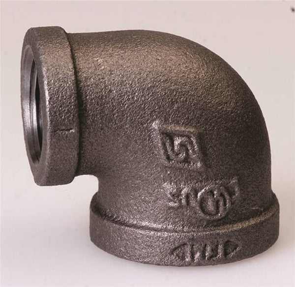 Prosource B90R 32X25 Reducing Pipe Elbow, 1-1/4 x 1 in, FIP, 90 deg Angle, Malleable Iron, SCH 40 Schedule