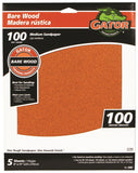 Gator 4463 Sanding Sheet, 11 in L, 9 in W, Medium, 100 Grit, Garnet Abrasive, Paper Backing