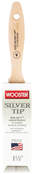 WOOSTER 5222-1-1/2 Paint Brush, 1-1/2 in W, 2-7/16 in L Bristle, Polyester Bristle, Varnish Handle