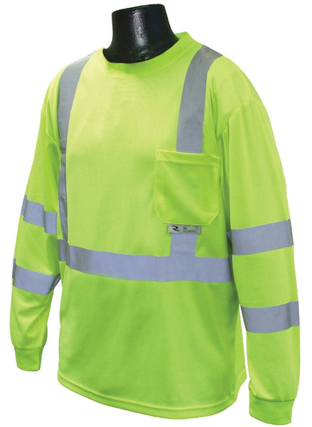 RADWEAR ST21-3PGS-2X Safety T-Shirt, 2XL, Polyester, Green, Long Sleeve, Pullover Closure