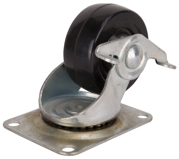 ProSource JC-H11 Swivel Caster, 3 in Dia Wheel, 1-1/4 in W Wheel, Rubber Wheel, Black, 210 lb, Steel Housing Material