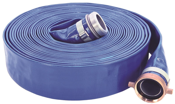 ABBOTT RUBBER COLORmaxx Series 1147-3000-50 Pump Discharge Hose Assembly, 3 in ID, 50 ft L, Male x Female, PVC