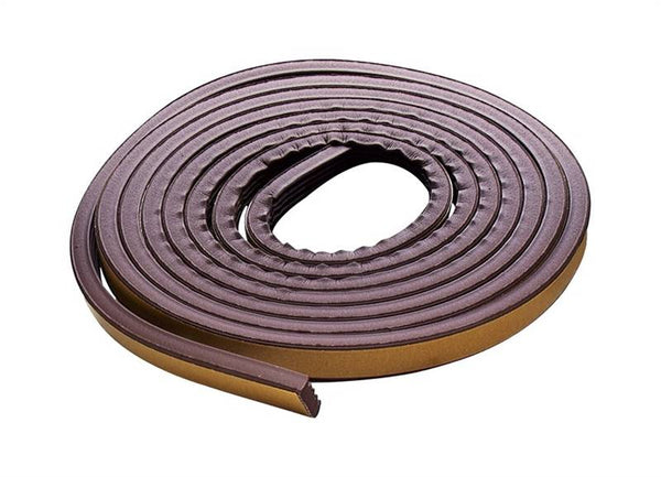 M-D 02592 Weatherstrip Tape, 3/8 in W, 17 ft L, EPDM Rubber, Brown