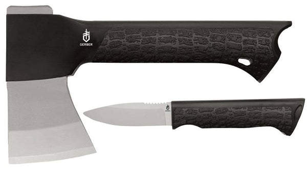 FISKARS 31-001054 Axe Gator Combo With Knife, Steel Blade, Glass Filled Nylon Handle, Gator-Grip Handle, Black Handle