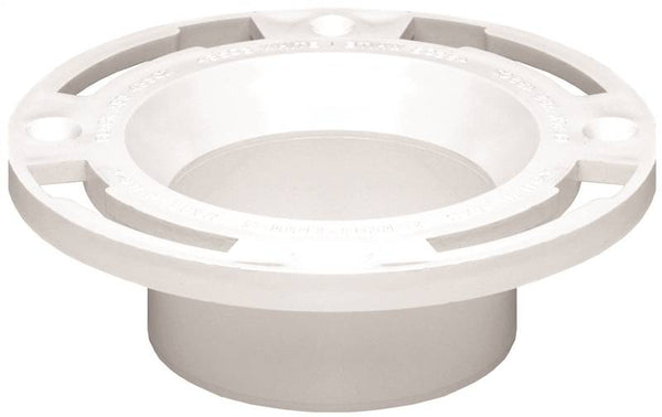Oatey 43509 Inside Fit Closet Flange, 3 in Connection, PVC, White