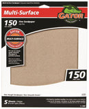 Gator 4442 Sanding Sheet, 11 in L, 9 in W, 150 Grit, Fine, Aluminum Oxide Abrasive