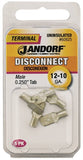 Jandorf 60825 Disconnect Terminal, 12 to 10 AWG Wire, Copper Contact