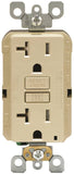 Leviton R91-GFTR2-0KI GFCI Duplex Receptacle, 2 -Pole, 20 A, 125 V, Back, Side Wiring, NEMA: 5-20R, Ivory