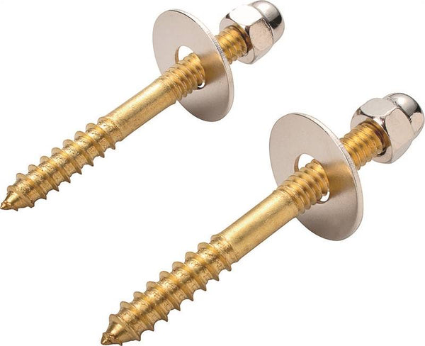 ProSource Screw Set, Brass, For: Use to Attach Toilet to Flange