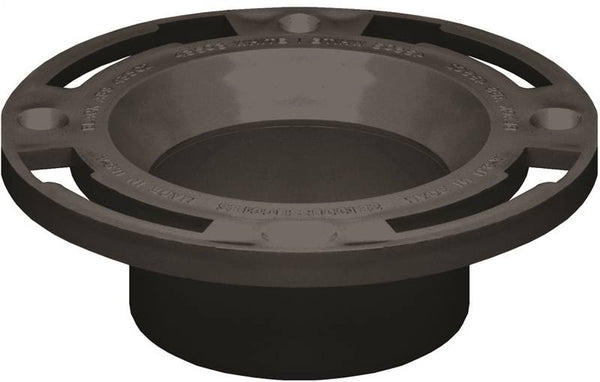 Oatey 43524 Closet Flange, 3, 4 in Connection, ABS, Black, For: 3 in, 4 in Pipes