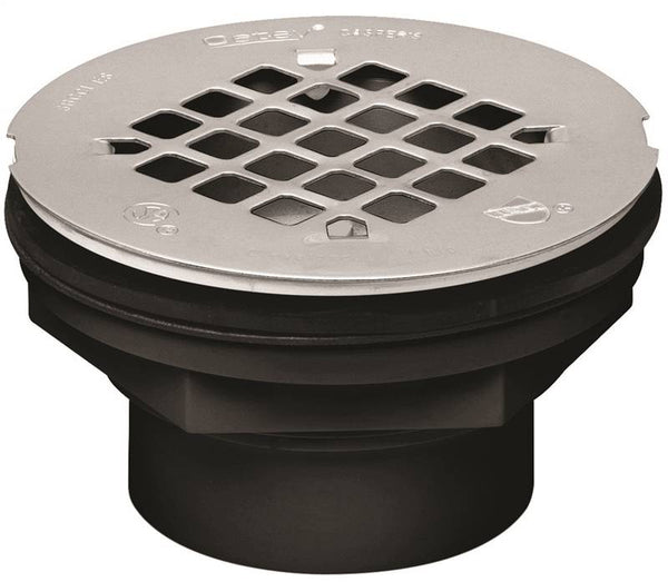 Oatey 42093 Shower Drain, ABS, Black, For: 2 in SCH 40 DWV Pipes