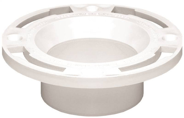 Oatey 43503 Closet Flange, 3, 4 in Connection, PVC, White, For: Most Toilets