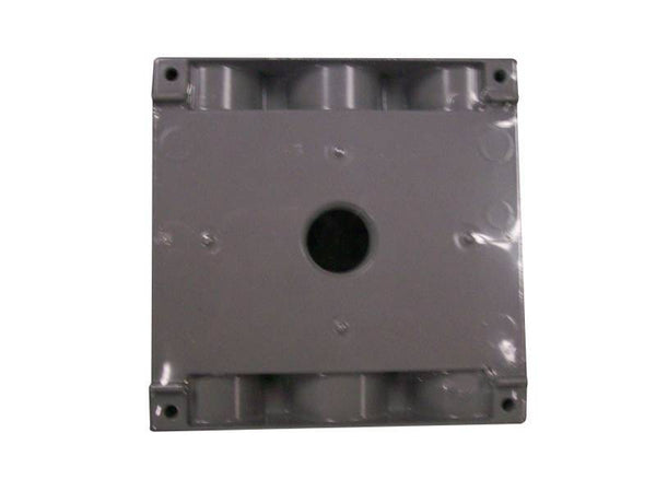TEDDICO/BWF TGB-57V Outlet Box, 2 -Gang, 7 -Knockout, 7-1/2 in Knockout, Metal, Gray, Powder-Coated