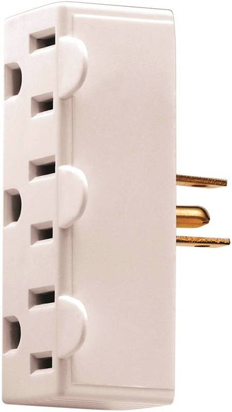 Eaton Wiring Devices BP1147W Outlet Tap, 2 -Pole, 15 A, 125 V, 3 -Outlet, NEMA: NEMA 5-15R, White