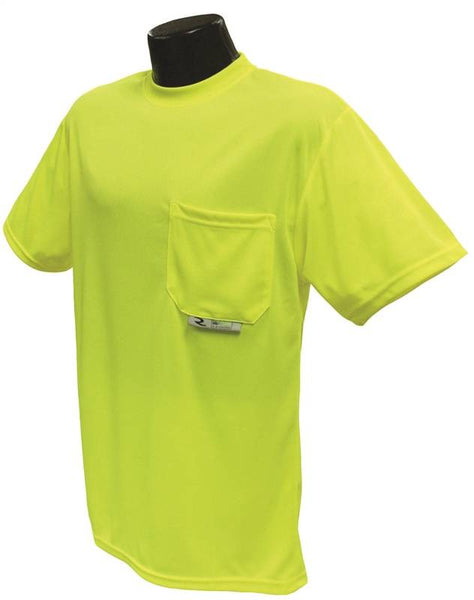 RADWEAR ST11-NPGS-L Safety T-Shirt, L, Polyester, Green, Short Sleeve, Pullover Closure