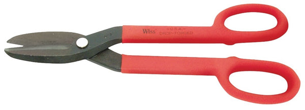 Crescent Wiss WDF12S Tinner Snip, 12.28 in OAL, 2-3/4 in L Cut, Long, Straight Cut, Steel Blade, Black/Rawhide Handle