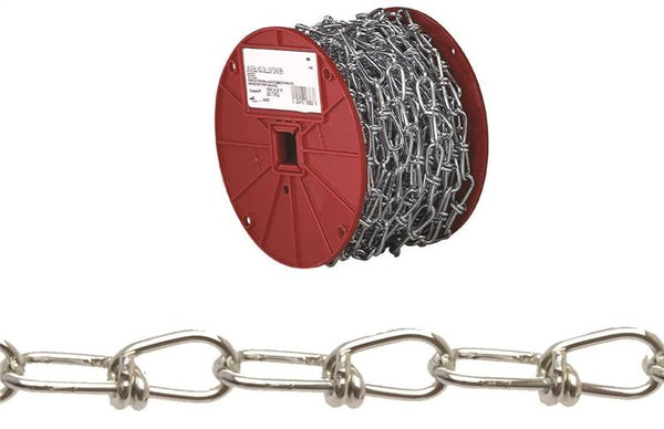 Campbell 0724627N Double Loop Chain, 4/0, 100 ft L, 365 lb Working Load, Low Carbon Steel, Zinc