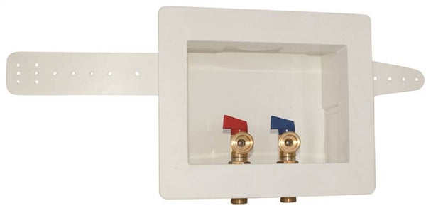 EASTMAN 60243 Washing Machine Outlet Box, 1/2, 3/4 in Connection, Brass
