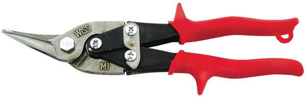 Crescent Wiss M1R Aviation Snip, 9-3/4 in OAL, Left Cut, Molybdenum Steel Blade, Contour-Grip Handle, Red Handle
