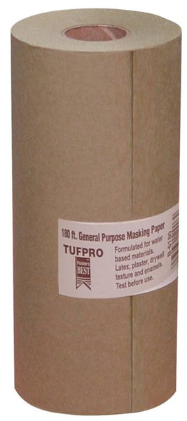 Trimaco EasyMask 12906 Trim Masking Paper, 180 ft L, 6 in W, Brown