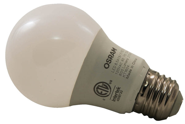 Sylvania 79284 LED Bulb, General Purpose, A19 Lamp, 60 W Equivalent, E26 Lamp Base, Frosted, Bright White Light
