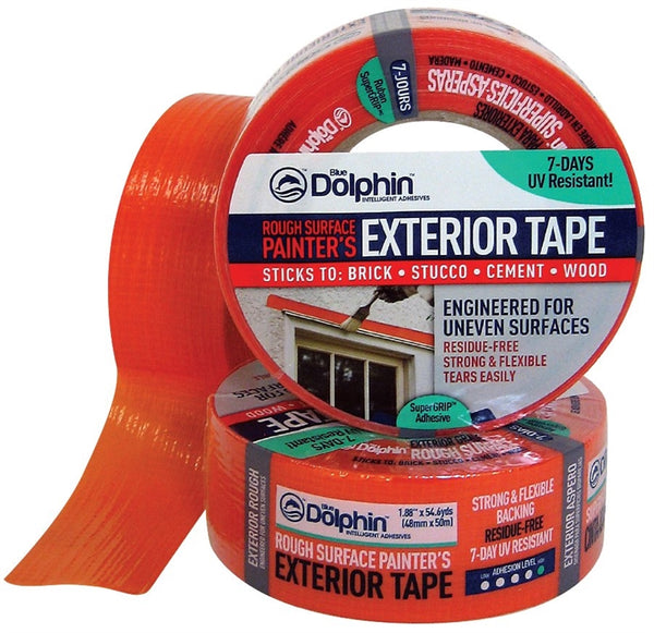 Blue Dolphin TP EXT R 0200 Exterior Tape, 54.6 yd L, 1.88 in W, Orange