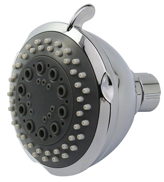 Boston Harbor Shower Head, 1.75 (6.6) 80 gpm (L/MIN) psi, 1/2-14 NPT Connection, Threaded, 3-Spray Function, Chrome