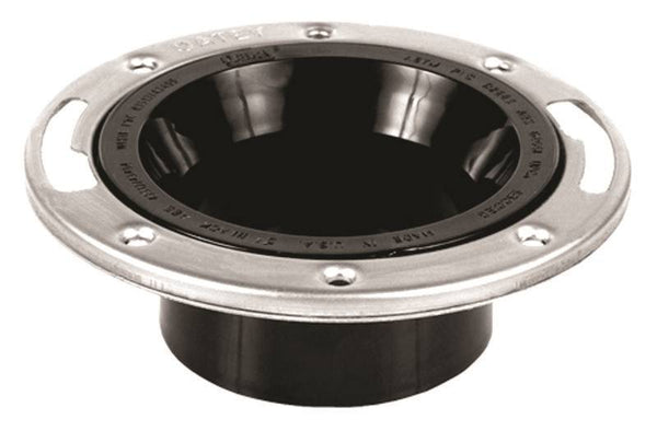 Oatey 43498 Closet Flange, 4 in Connection, ABS, Black, For: 3 in, 4 in Pipes