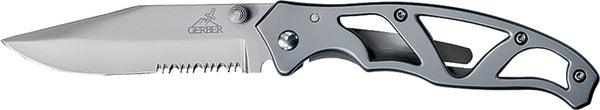 GERBER 22-48443 Folding Pocket Knife, 3.01 in L Blade, HCS Blade, 1-Blade, Silver Handle