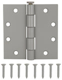 ProSource LR-017-PS Square Corner Door Hinge, Steel, Gray, Loose Pin, 180 deg Range of Motion, Screw Mount Mounting