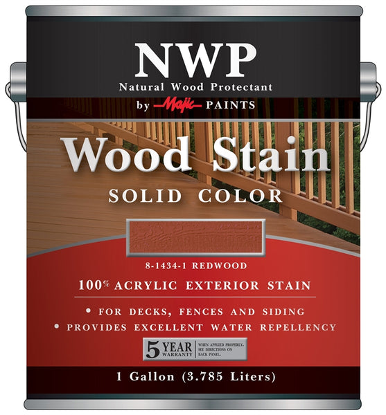 Majic Paints 8-1434-1 Wood Stain, Redwood, Liquid, 1 gal, Can