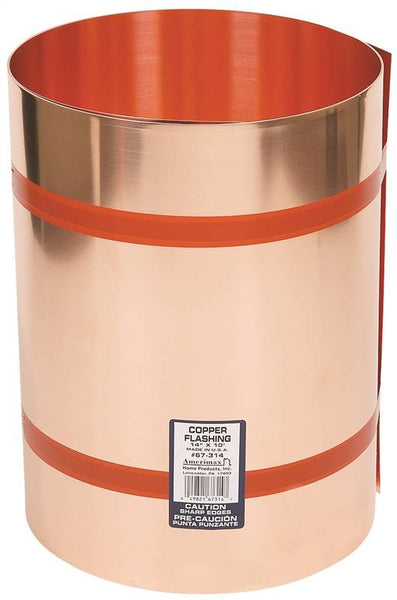 Amerimax 67314 Flashing Roll, 10 ft OAL, 14 in OAW, Copper