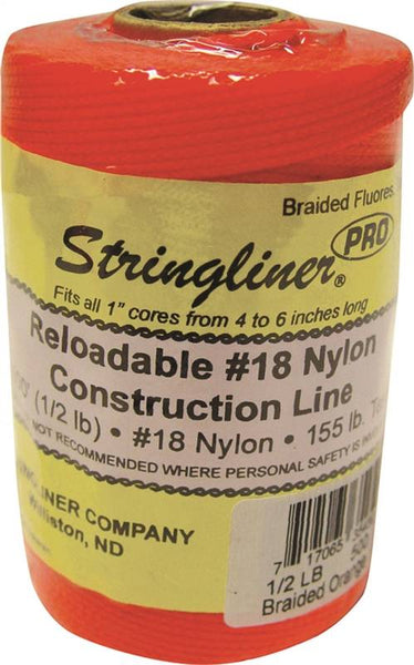 Stringliner Pro Series 35459 Construction Line, #18 Dia, 500 ft L, 165 lb Working Load, Nylon, Fluorescent Orange