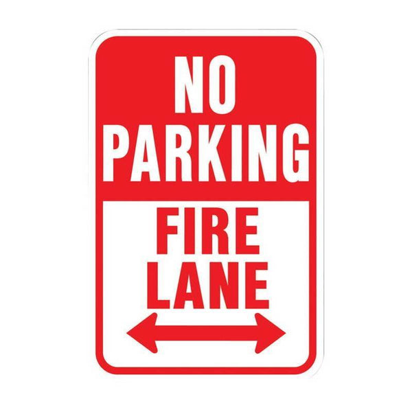 HY-KO HW-26 Traffic Sign, Rectangular, NO PARKING FIRE LANE, Red/White Legend, Red/White Background, Aluminum