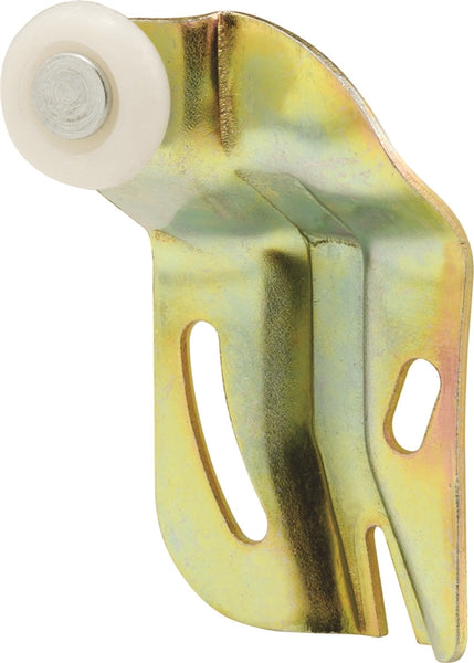 Prime-Line N 6509 Roller Assembly, 3/4 in Dia Roller, 1/4 in W Roller, Nylon, Brown, 1-Roller, 50 lb, Side Mounting