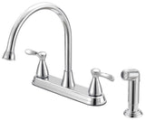 Boston Harbor F8210001CP Kitchen Faucet, 1.8 gpm, 4-Faucet Hole, Metal/Plastic, Chrome Plated, Deck Mounting