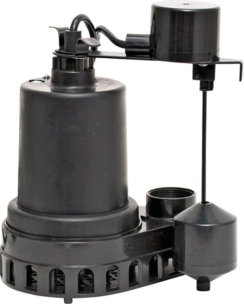 SUPERIOR PUMP 92572 Sump Pump, 4.9 A, 120 V, 0.5 hp, 1-1/2 in Outlet, 55 gpm, Thermoplastic