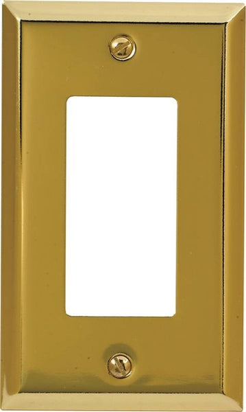 Amerelle 163RBR Wallplate, 4-15/16 in L, 2-7/8 in W, 1 -Gang, Steel, Polished Brass
