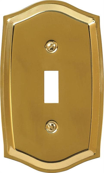 Amerelle 76TBR Wallplate, 5-1/8 in L, 3 in W, 1 -Gang, Brass, Polished Brass