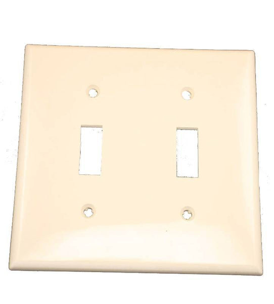 Leviton 011-80709-00T Wallplate, 4-1/2 in L, 2-3/4 in W, 2 -Gang, Nylon, Light Almond, Smooth