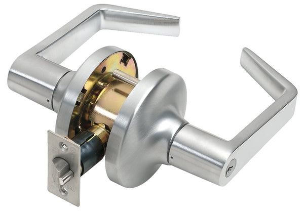 Tell Manufacturing CL100010 Storeroom Lever, Zinc Dichromate, 2-3/4 in Backset, 1-3/8 to 2 in Thick Door