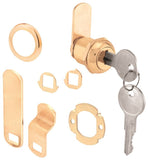 Defender Security U 9942 Drawer and Cabinet Lock, Keyed Lock, Y13 Yale Keyway, Brass