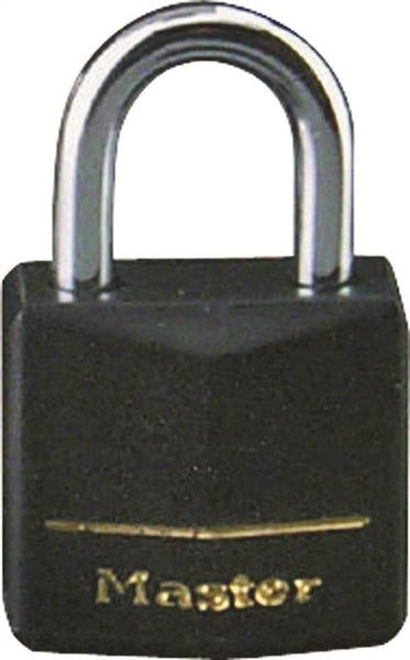 Master Lock 131Q Padlock, Keyed Alike Key, 3/16 in Dia Shackle, Steel Shackle, Brass Body, 1-3/16 in W Body