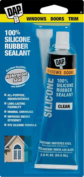 DAP 7079800753 Window and Door Sealant, Clear, -40 to 400 deg F, 2.8 fl-oz Squeeze Tube