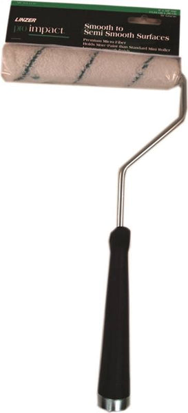 Linzer MT701-11 6 Mini Roller, 3/8 in Nap, Microfiber Cloth Cover, Threaded Handle, 6 in L Roller