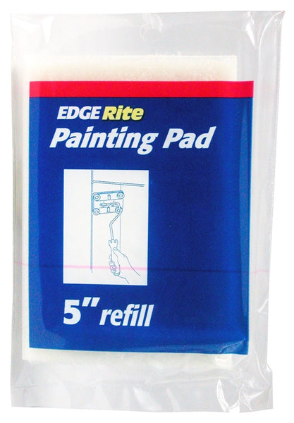 RollerLite ER-500R Paint Pad Refill, 5 in L Pad, Flocked Foam Pad, White