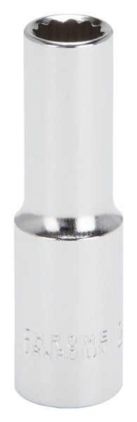 Vulcan MT6528973 Drive Socket, 12 mm Socket, 1/2 in Drive, 12-Point, Chrome Vanadium Steel, Chrome